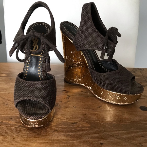 Yves Saint Laurent canvas wedges - Picture 3 of 9